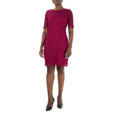 Nina Leonard Women's Floral Lace Cocktail Dress