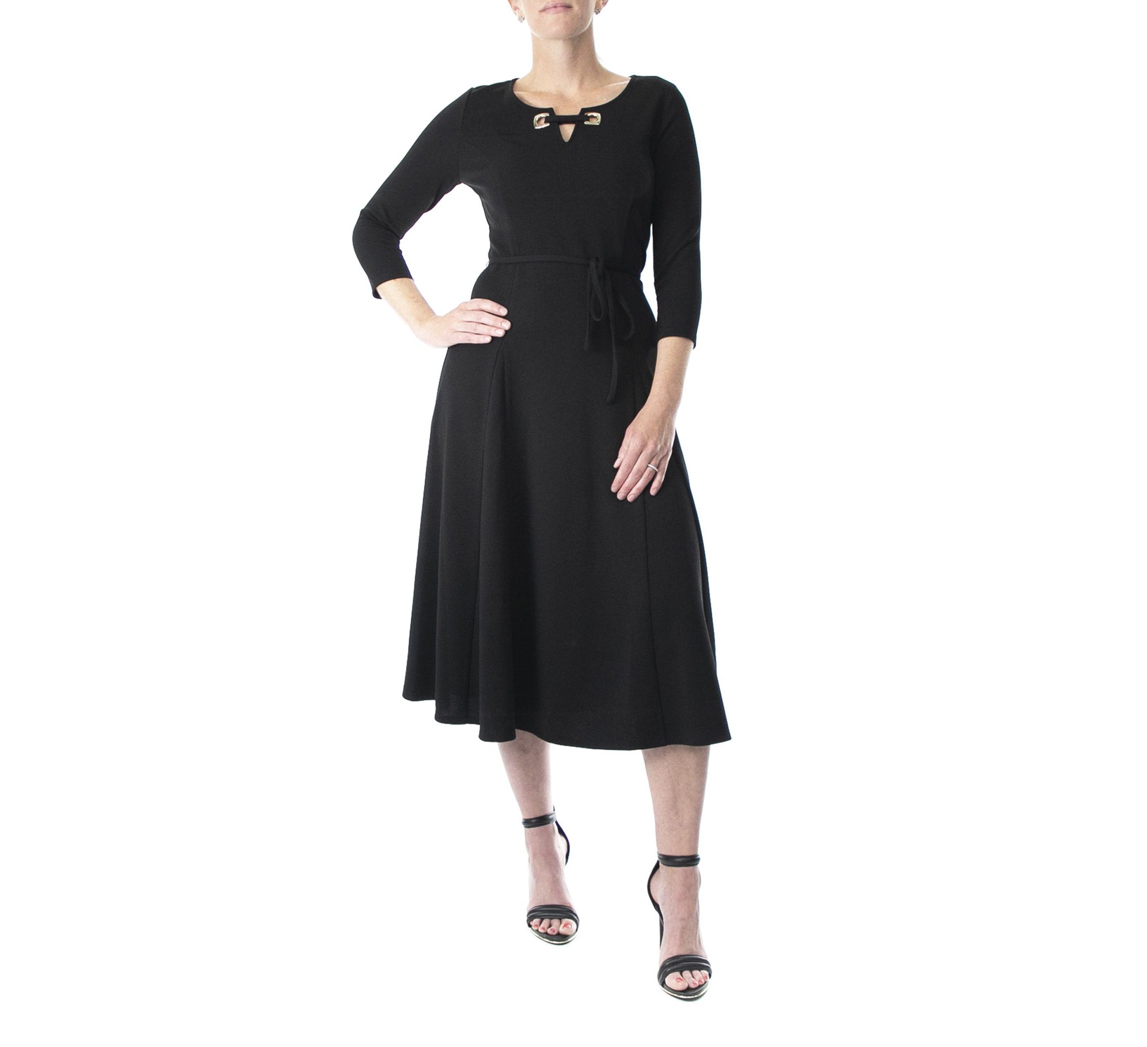 3/4 Sleeve  Dresss With Hardware