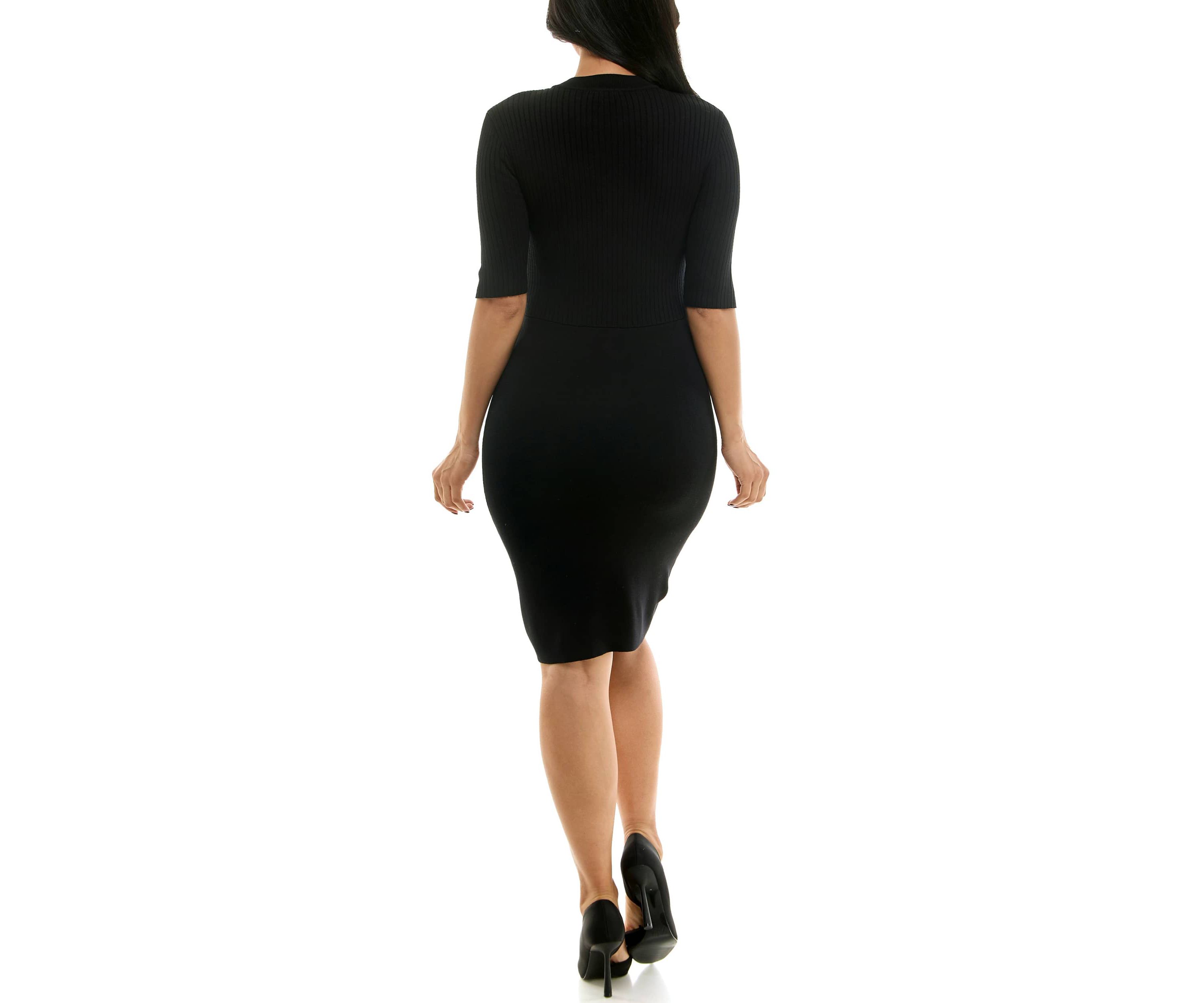 Sweater dress with faux buttons