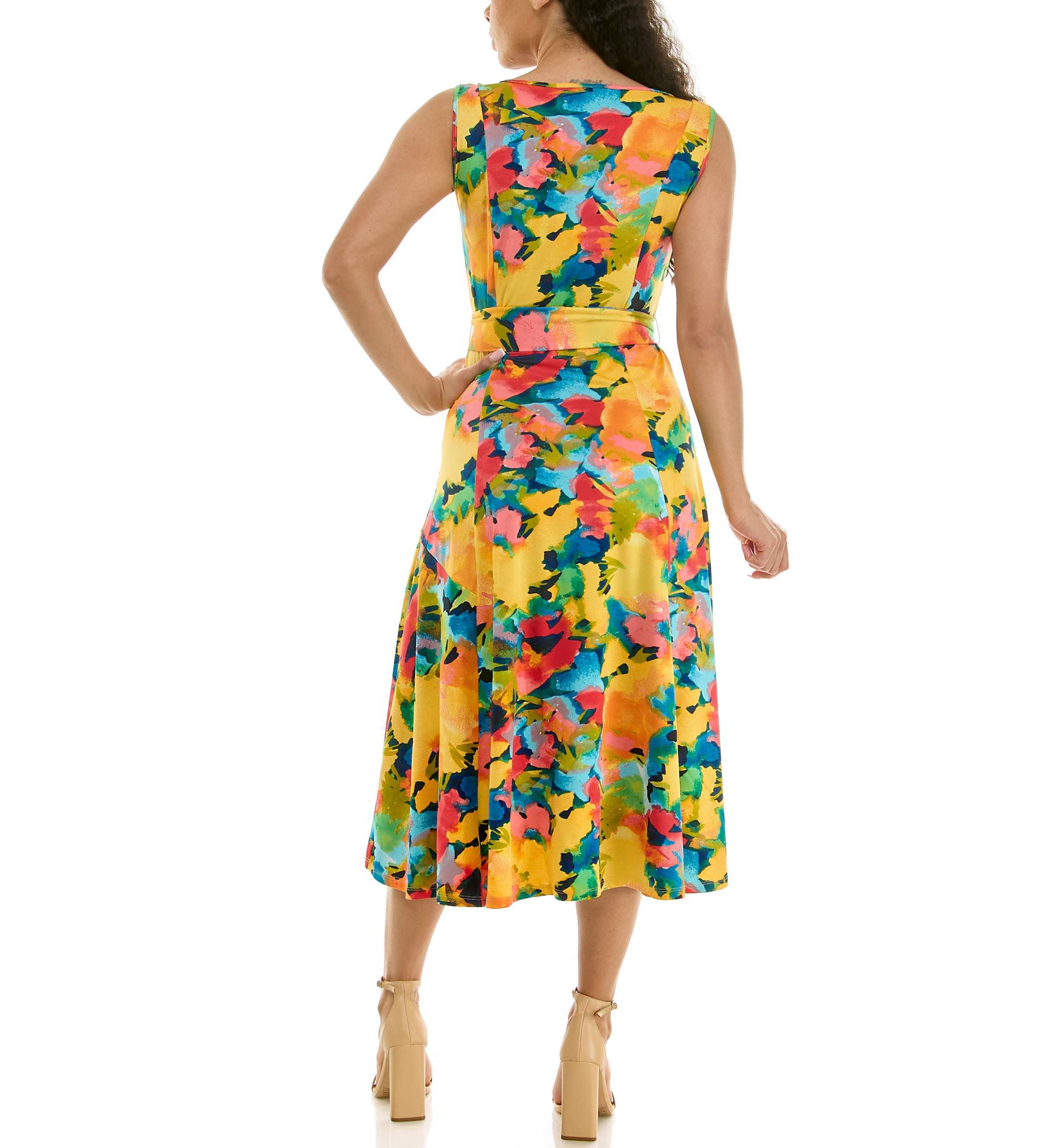 women's nina leonard sylvia print midi dress Nina Leonard Sylvia Midi Dress