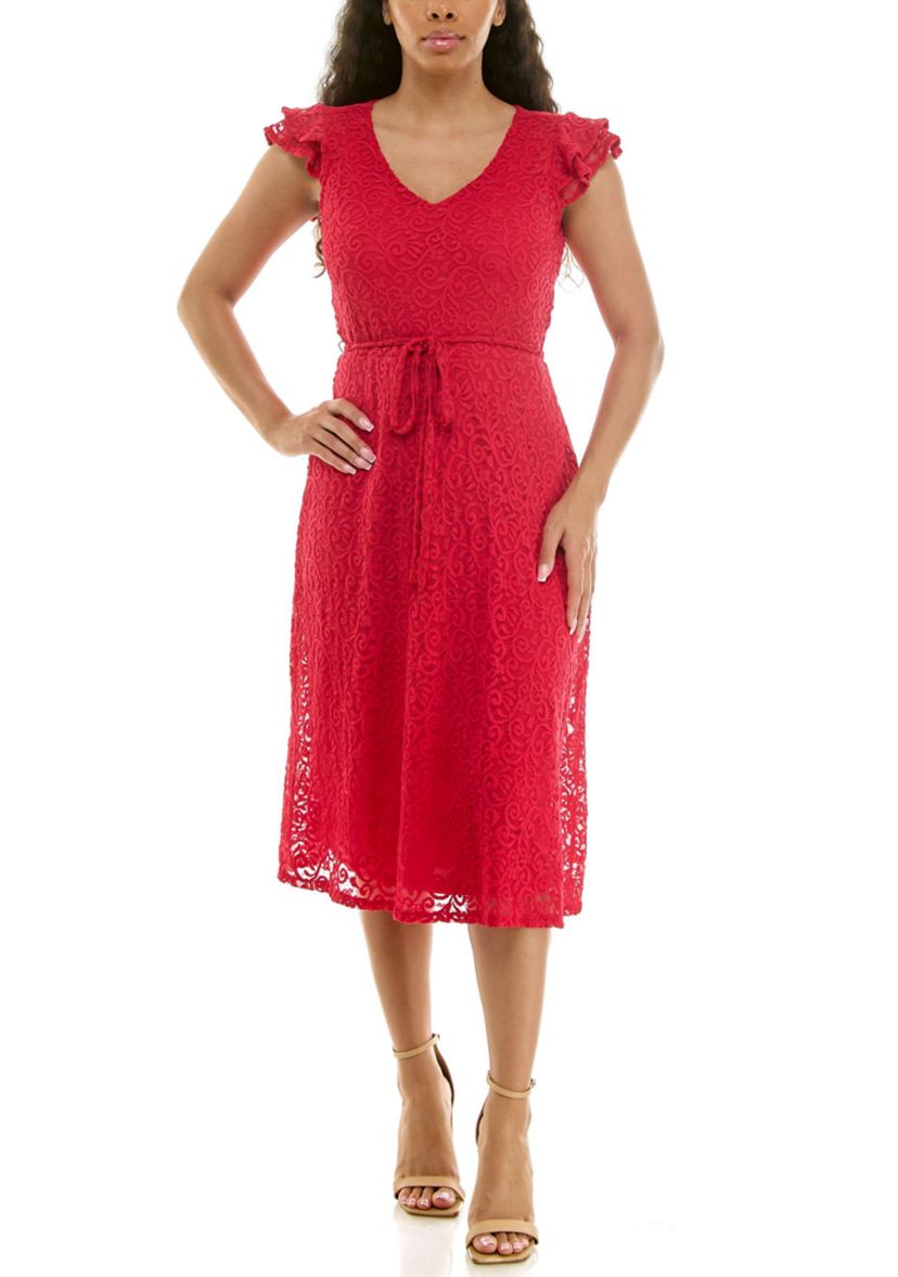 nina leonard red dress Nina Leonard Knit Mock Neck Short Sleeve Dress Red Size Small Acrylic  Valentine