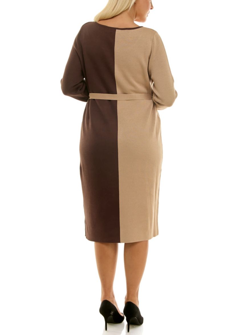 Boatneck Colorblock Sweater Dress