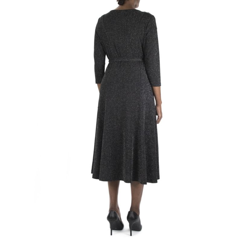 3/4 Sleeve Sylvia Self Sash Dress