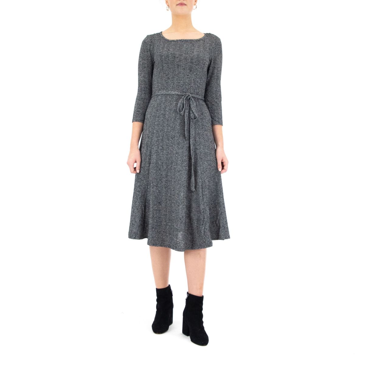 3/4 Sleeve Sylvia Self Sash Dress