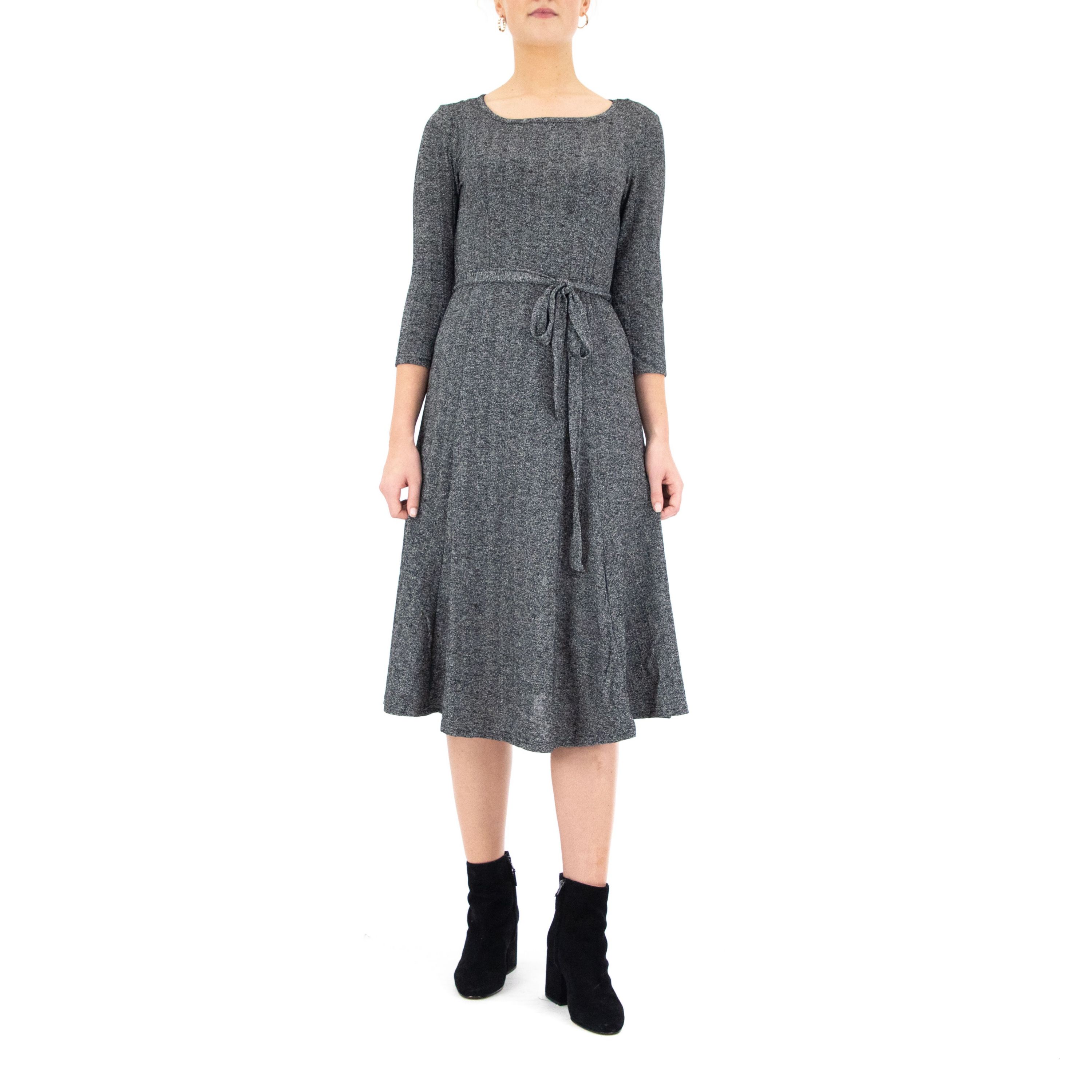 3/4 Sleeve Sylvia Self Sash Dress