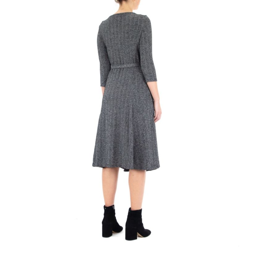 3/4 Sleeve Sylvia Self Sash Dress