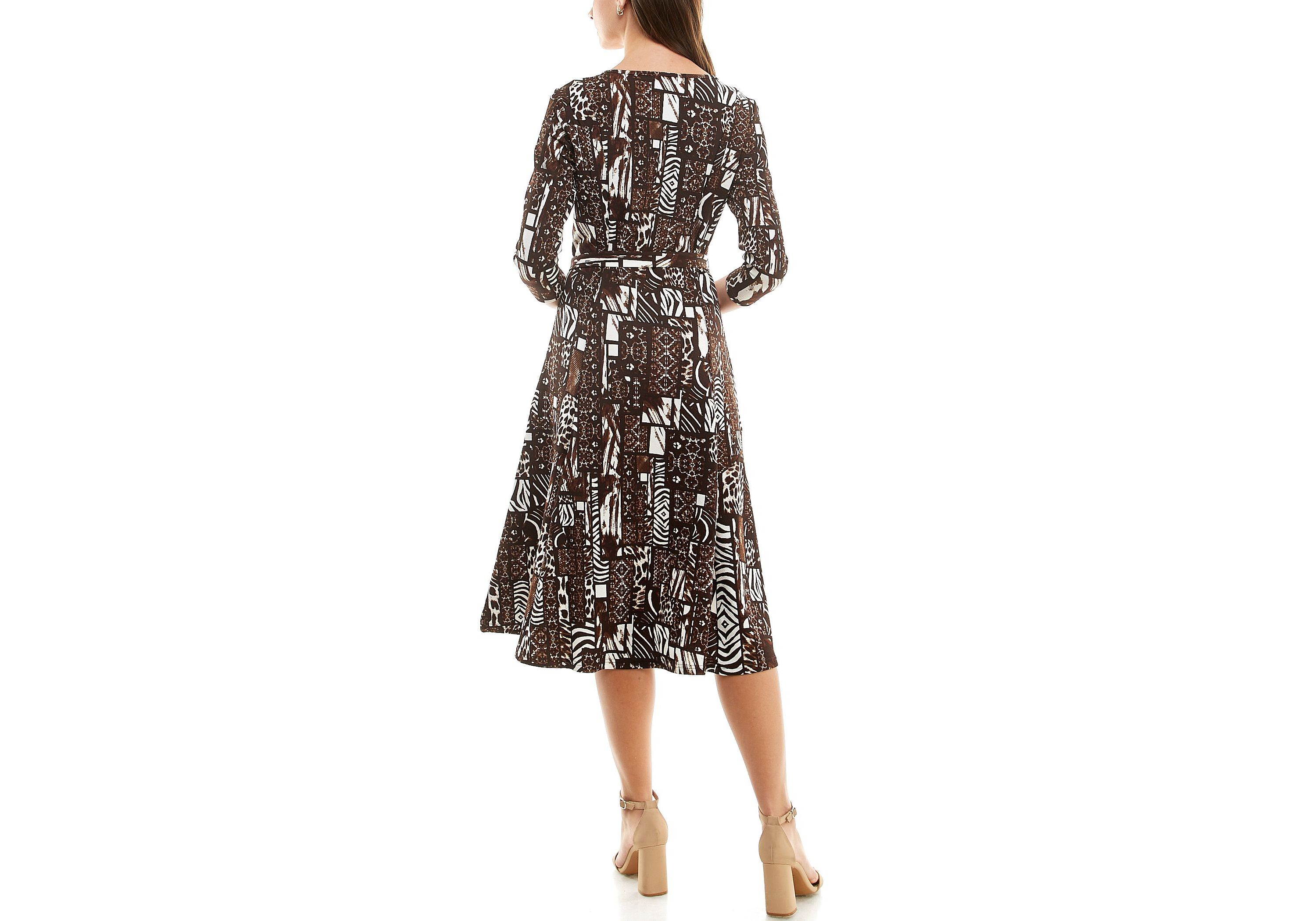 3/4 Sleeve Sylvia Self Sash Dress