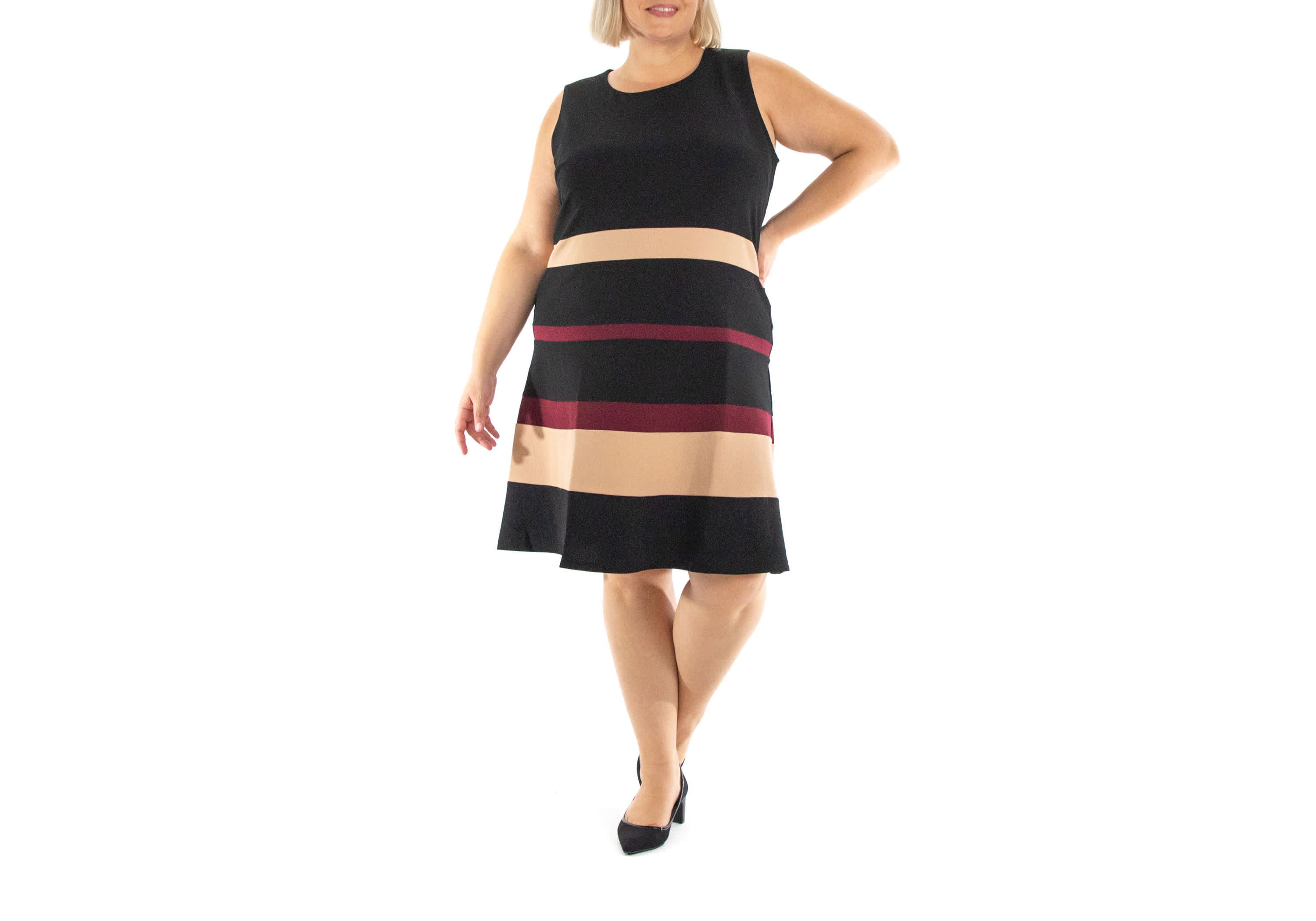 Tiered colorblock a line dress