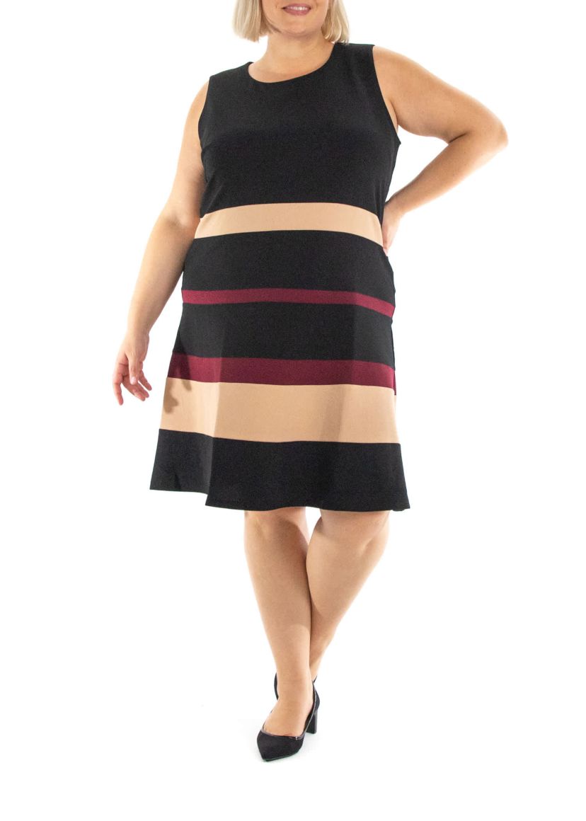 Tiered colorblock a line dress