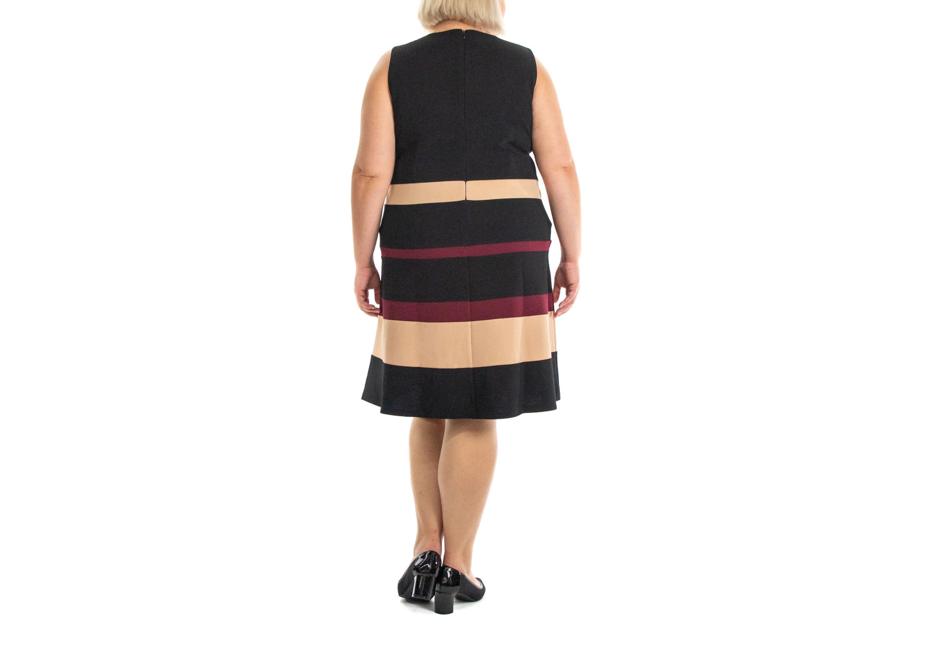 Tiered colorblock a line dress
