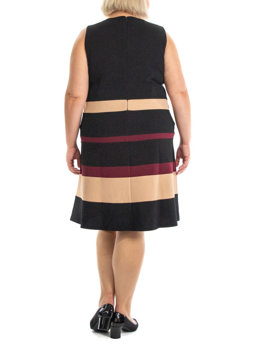 Tiered colorblock a line dress