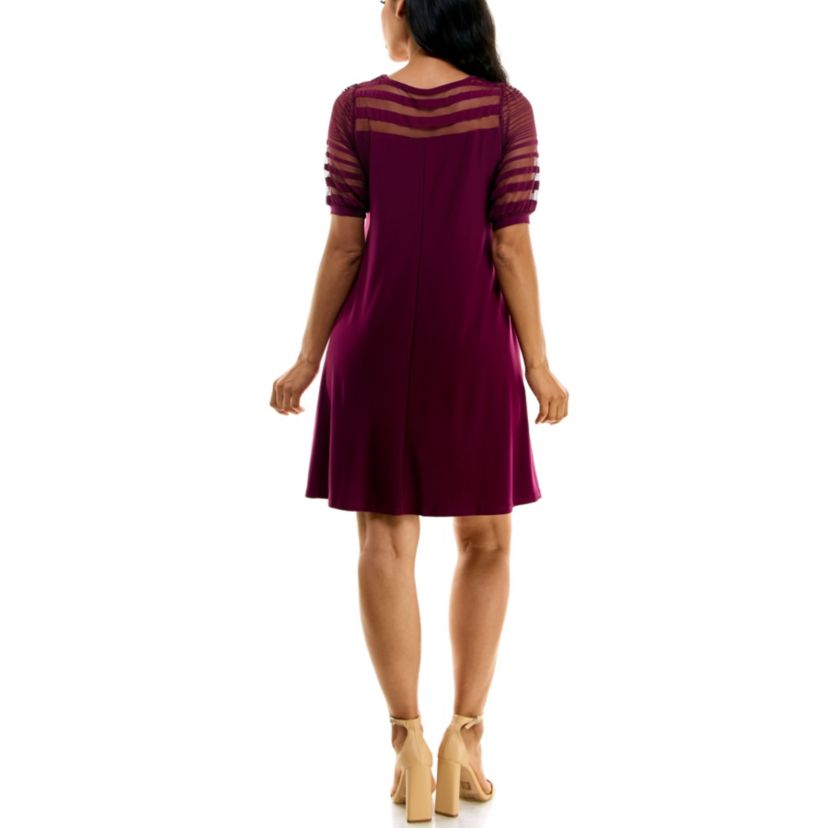 Jewel Neck Trapeze Dress