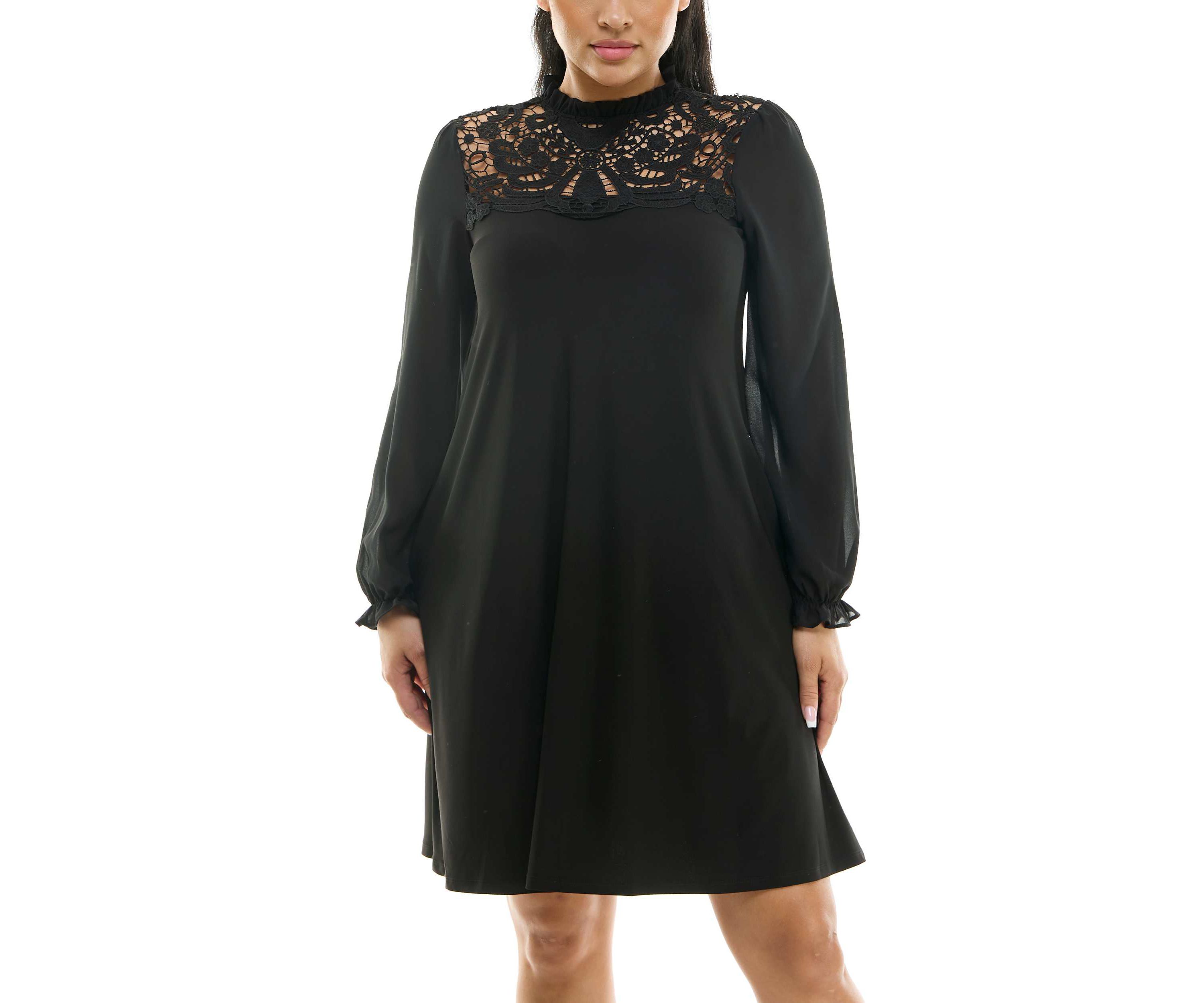 Lace Yoke Shift Dress
