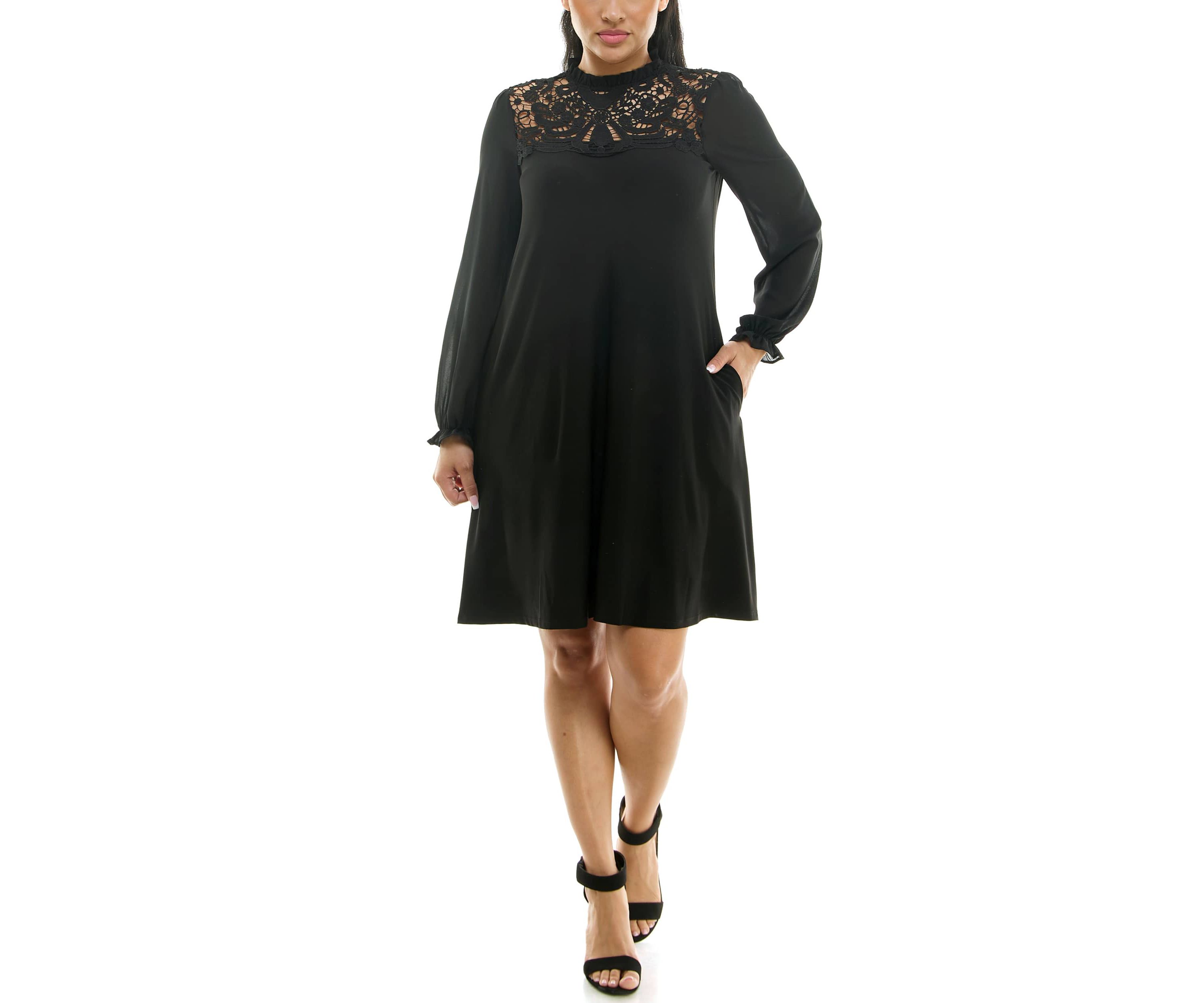 Lace Yoke Shift Dress