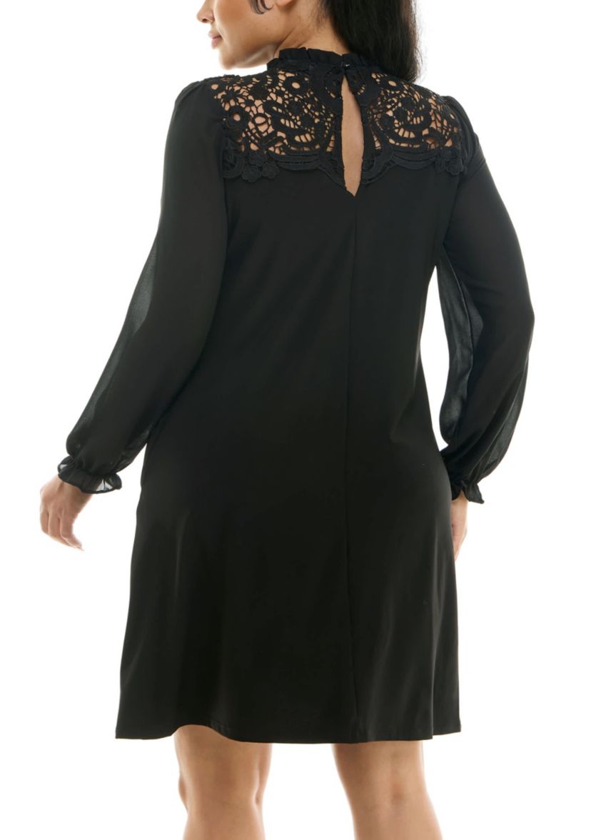 Lace Yoke Shift Dress