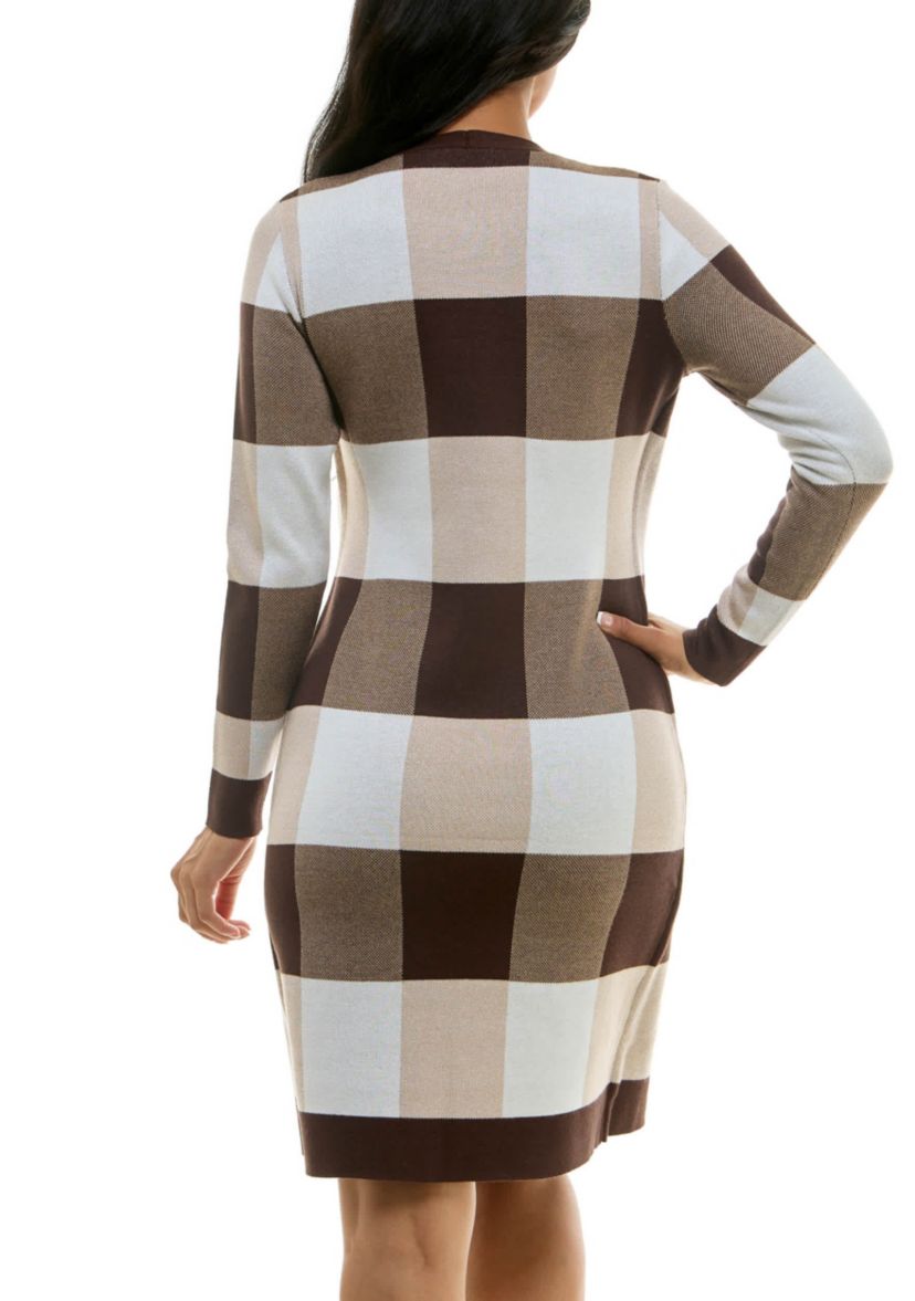 Twofer jaquard sweater dress