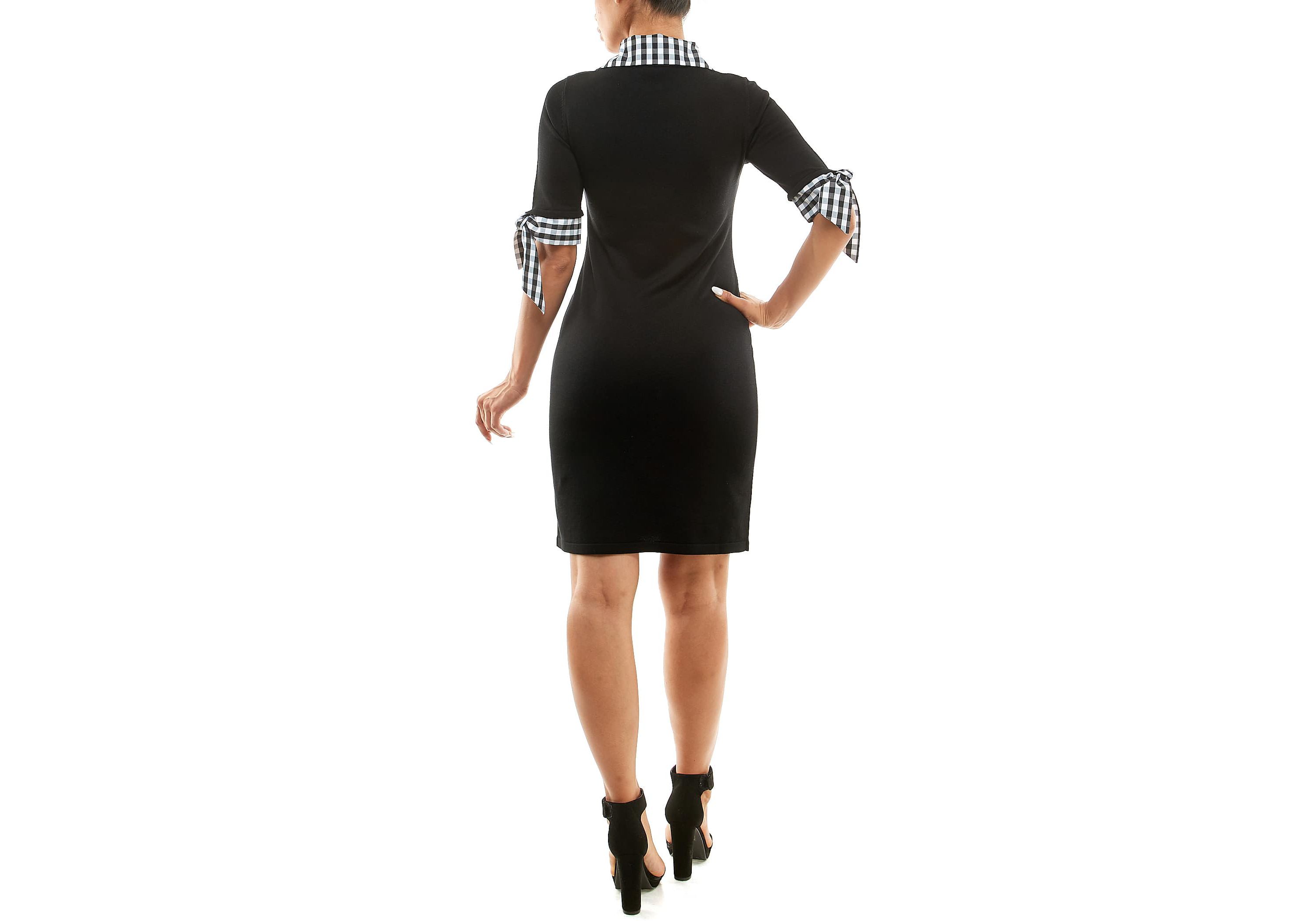 Twoffer gingham sweater dress