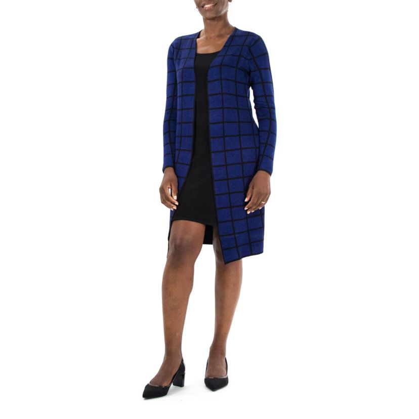 Long Sleeve Jewel Neck Twofer Sweater Dress