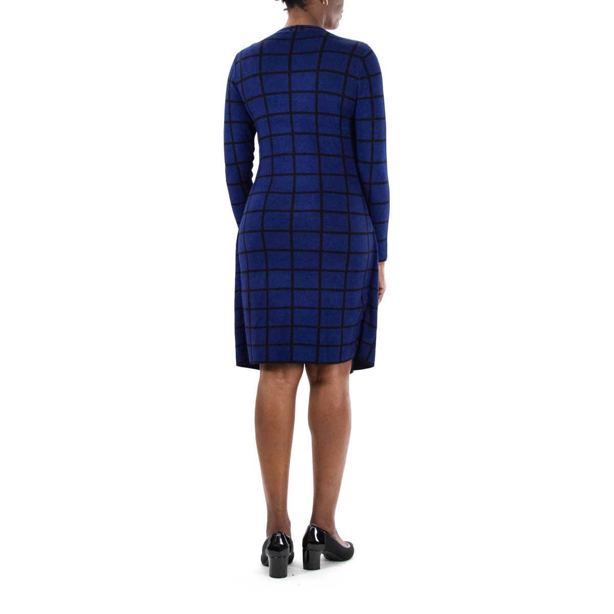 Long Sleeve Jewel Neck Twofer Sweater Dress