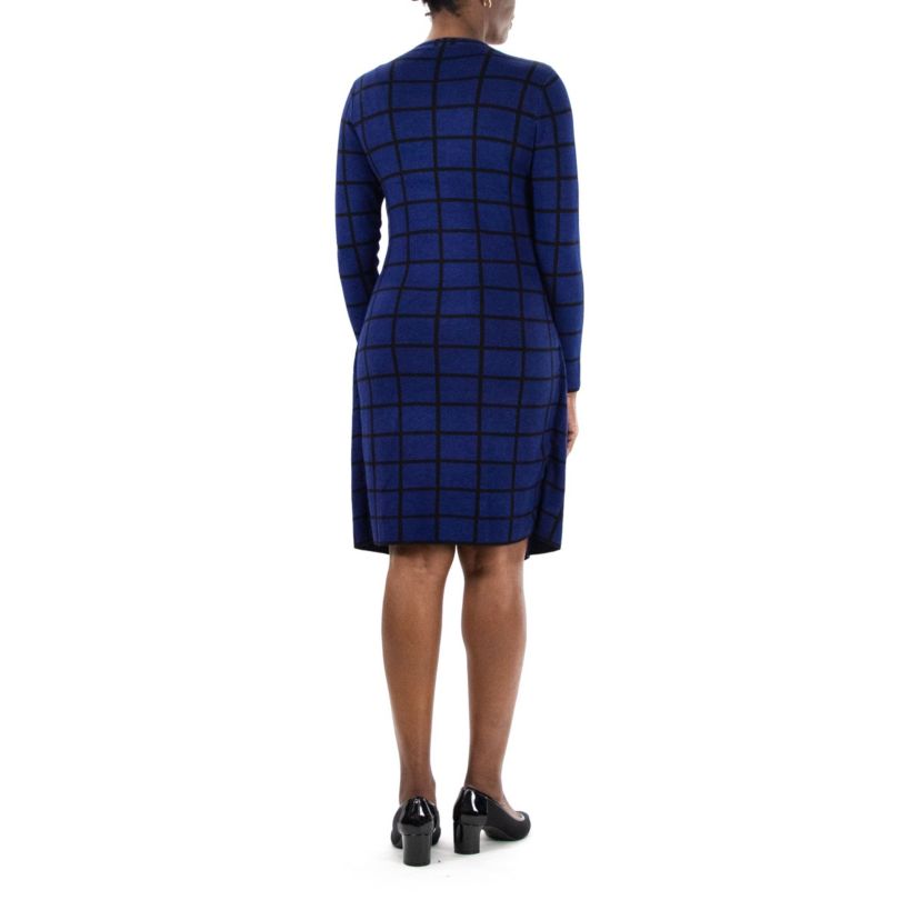 Long Sleeve Jewel Neck Twofer Sweater Dress