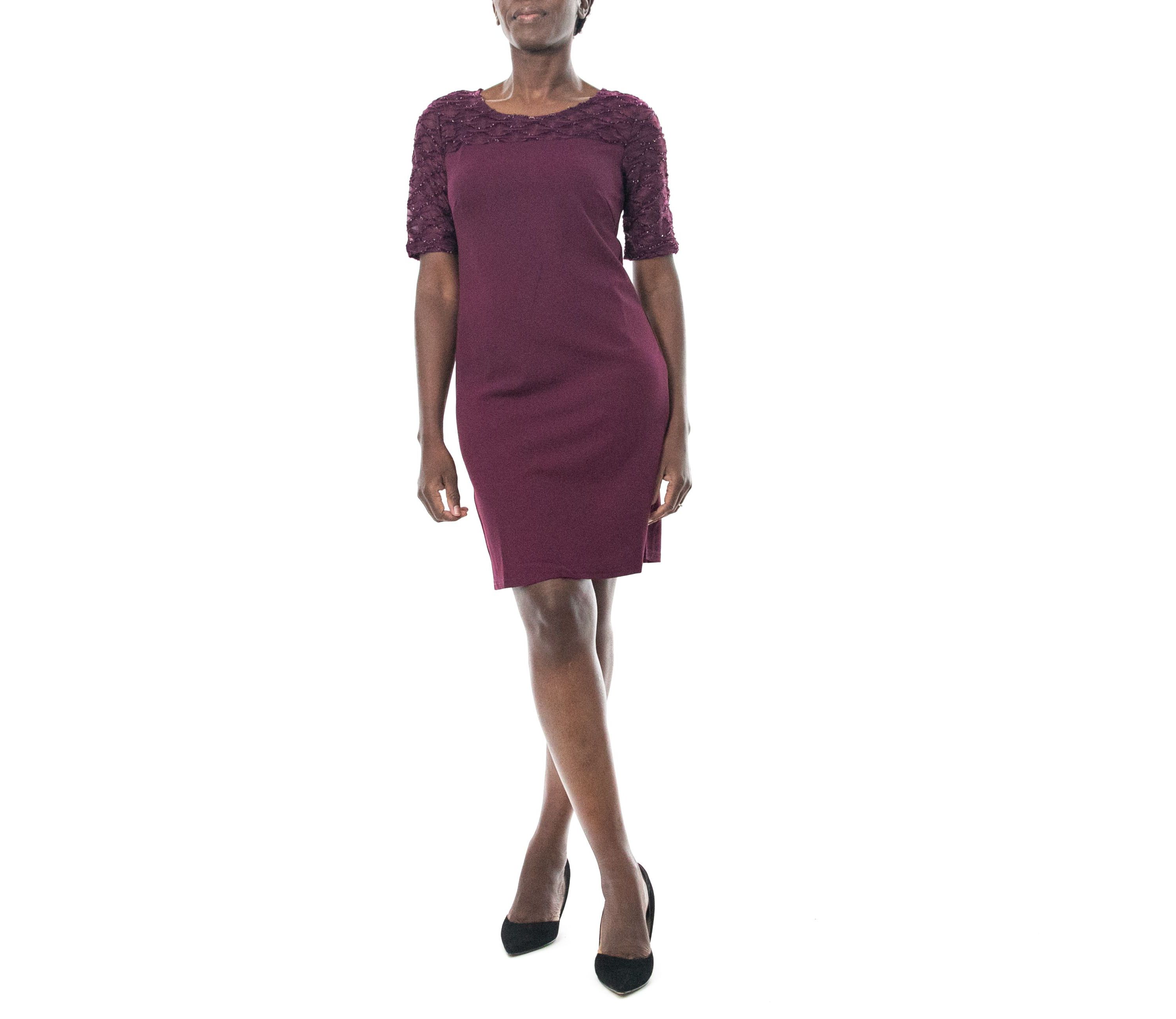 Elbow Sleeve Sheath Novelty Knit Dress