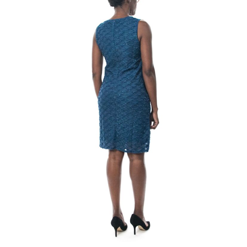 Jewel Neck Sleeveless Sheath Dress