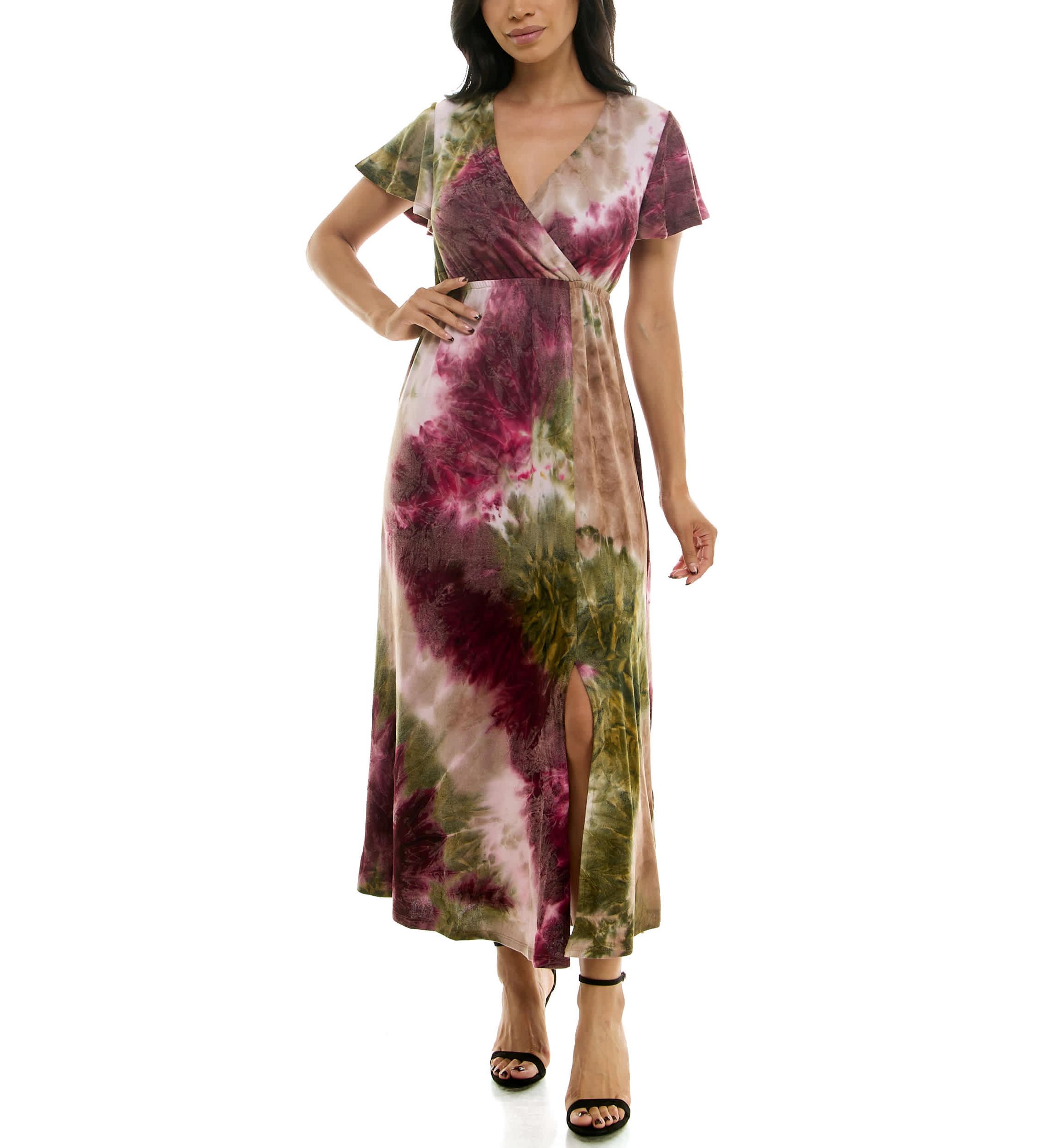Flutter sleeve maxi dress