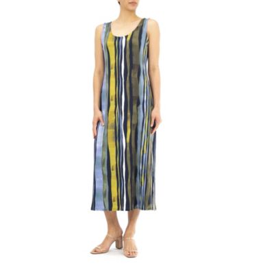 Nina Leonard Women's Sleeveless Bar Back Printed Maxi