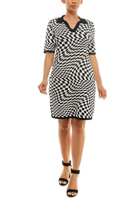 Nina Leonard Women's Johnny Collar Knit Dress