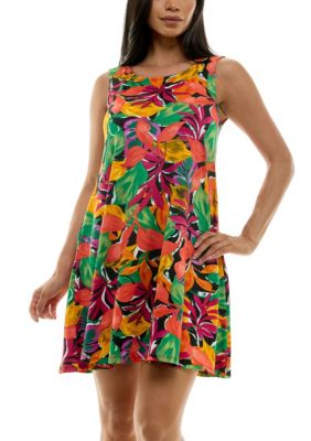 Nina Leonard Women's Scoopneck Trapeze Dress