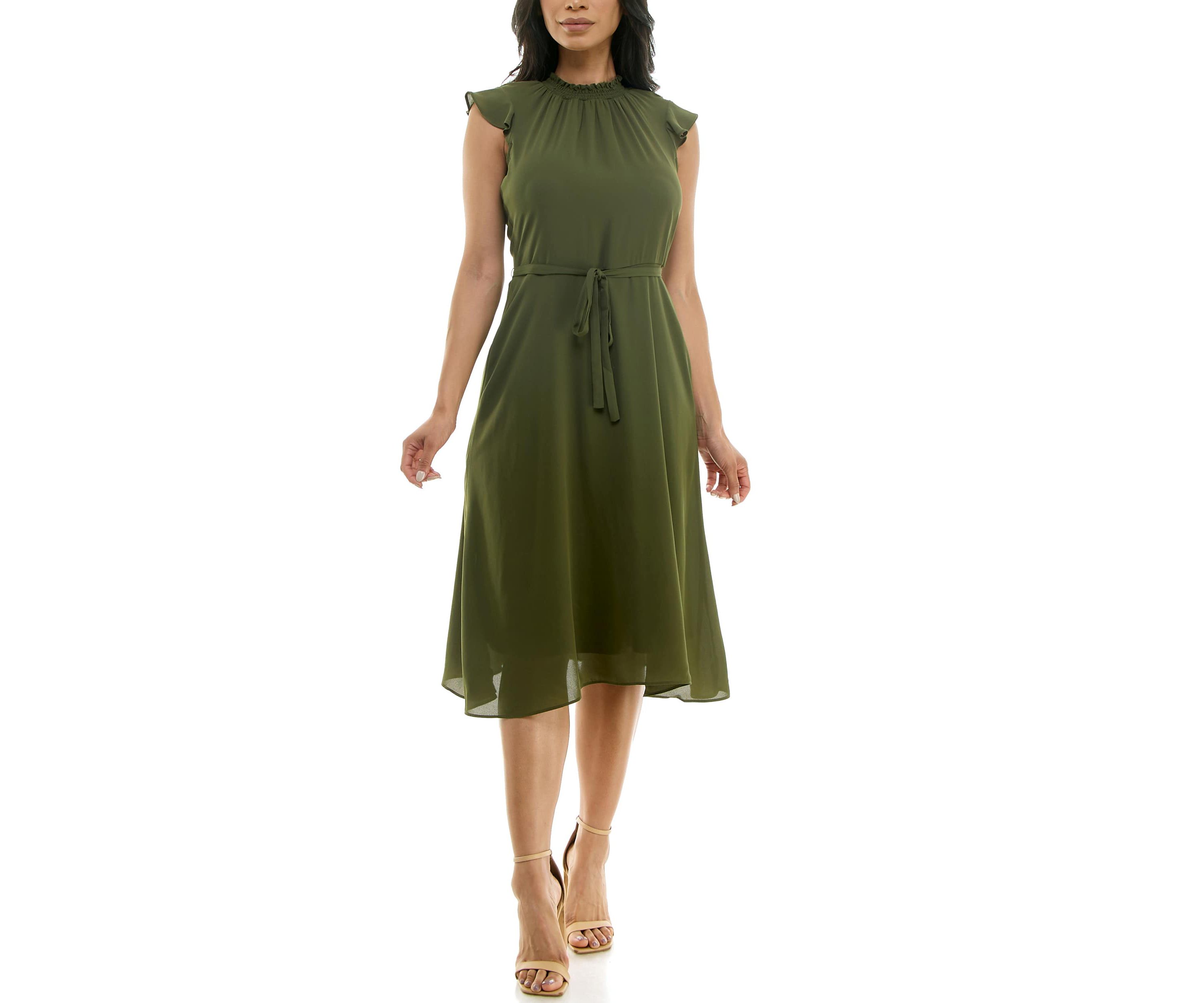 Smocked Print Dress