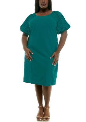 Nina Leonard Women's Puff Sleeve Sheath Dress