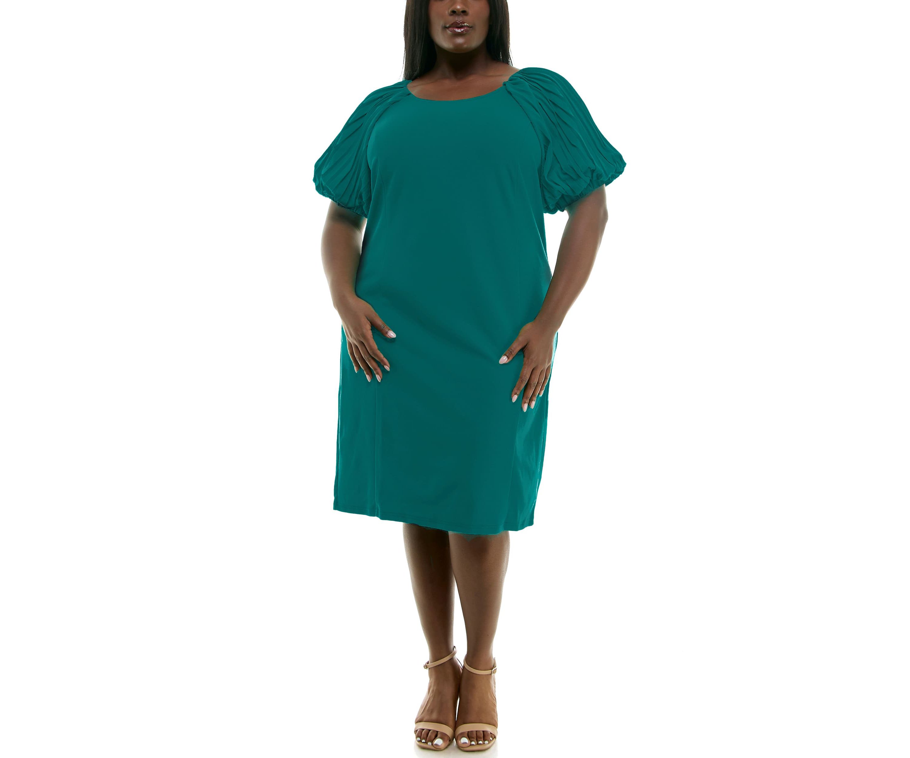 Puff Sleeve Sheath Dress