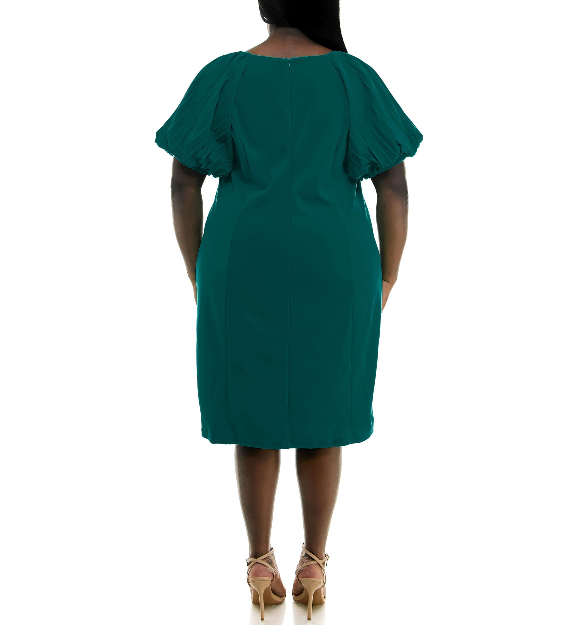 Puff Sleeve Sheath Dress