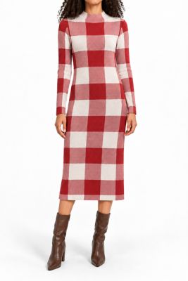 Nina Leonard Women's Casual Mockneck Midi Dress, XL