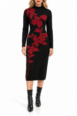 Nina Leonard Women's Casual Mockneck Midi Dress, XL