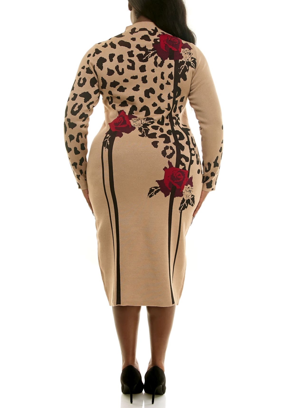 Mock Neck Jaquard Dress