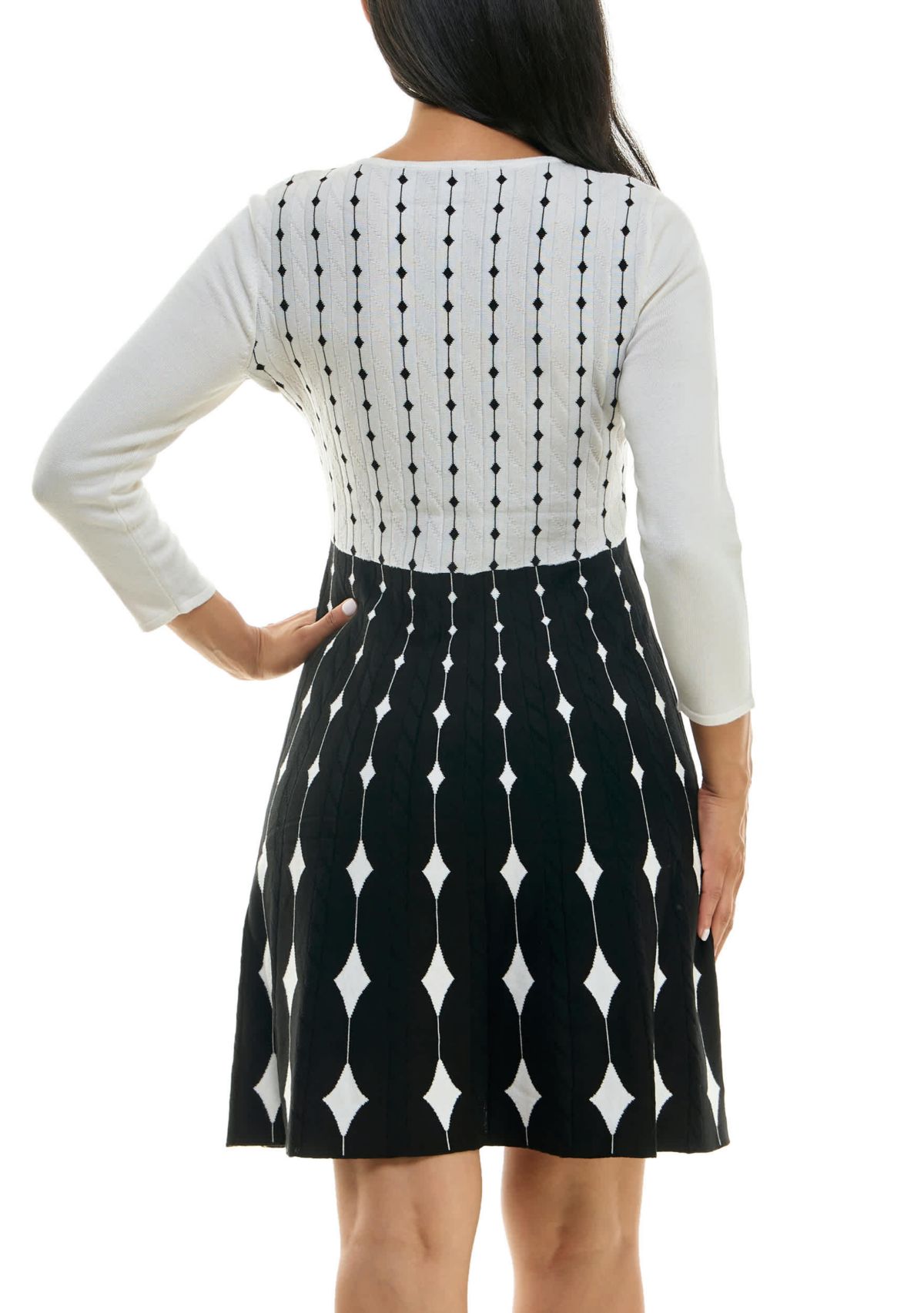 Diamond Jaquard Sweater Dress