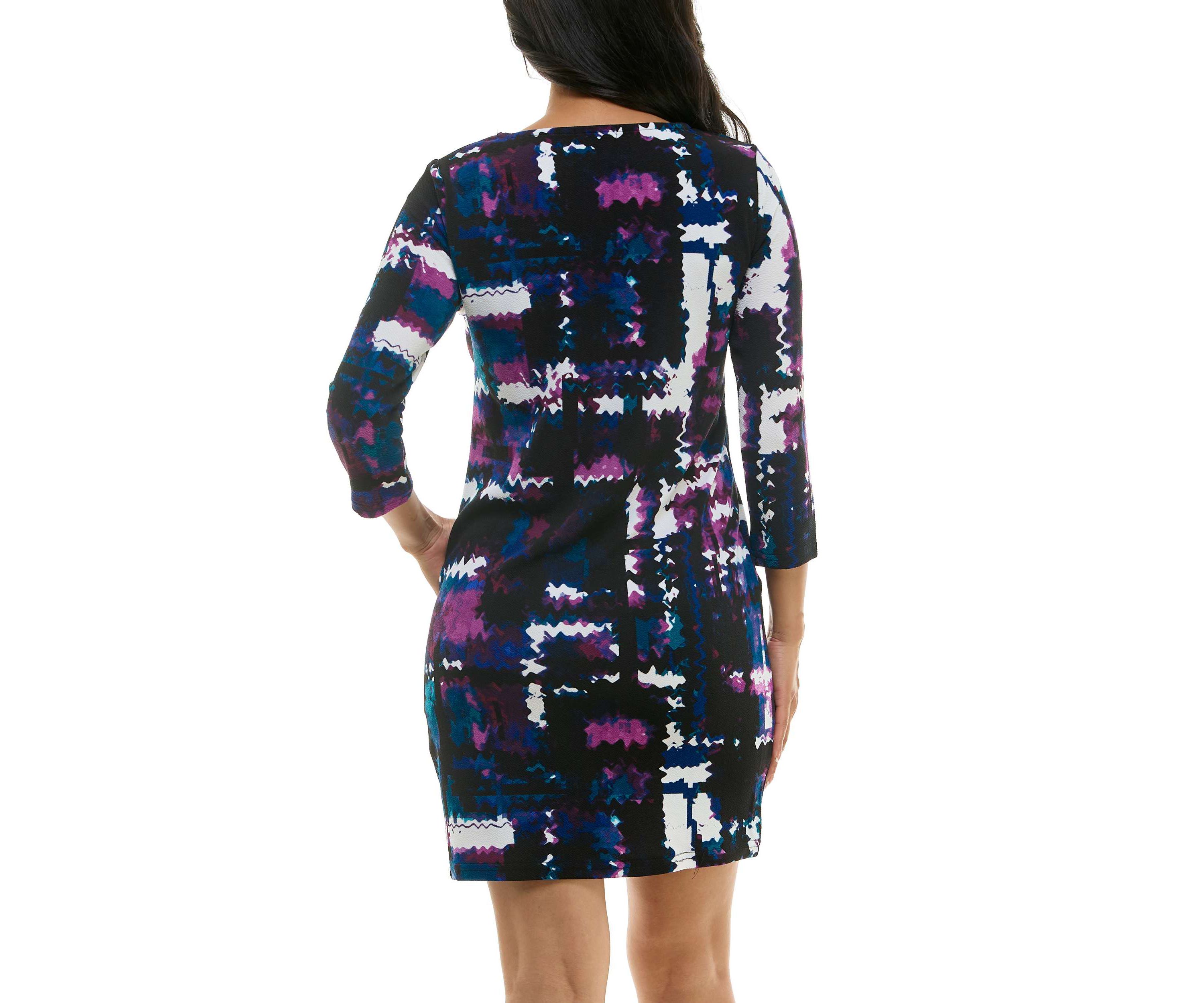 Printed Shift Dress With Pockets
