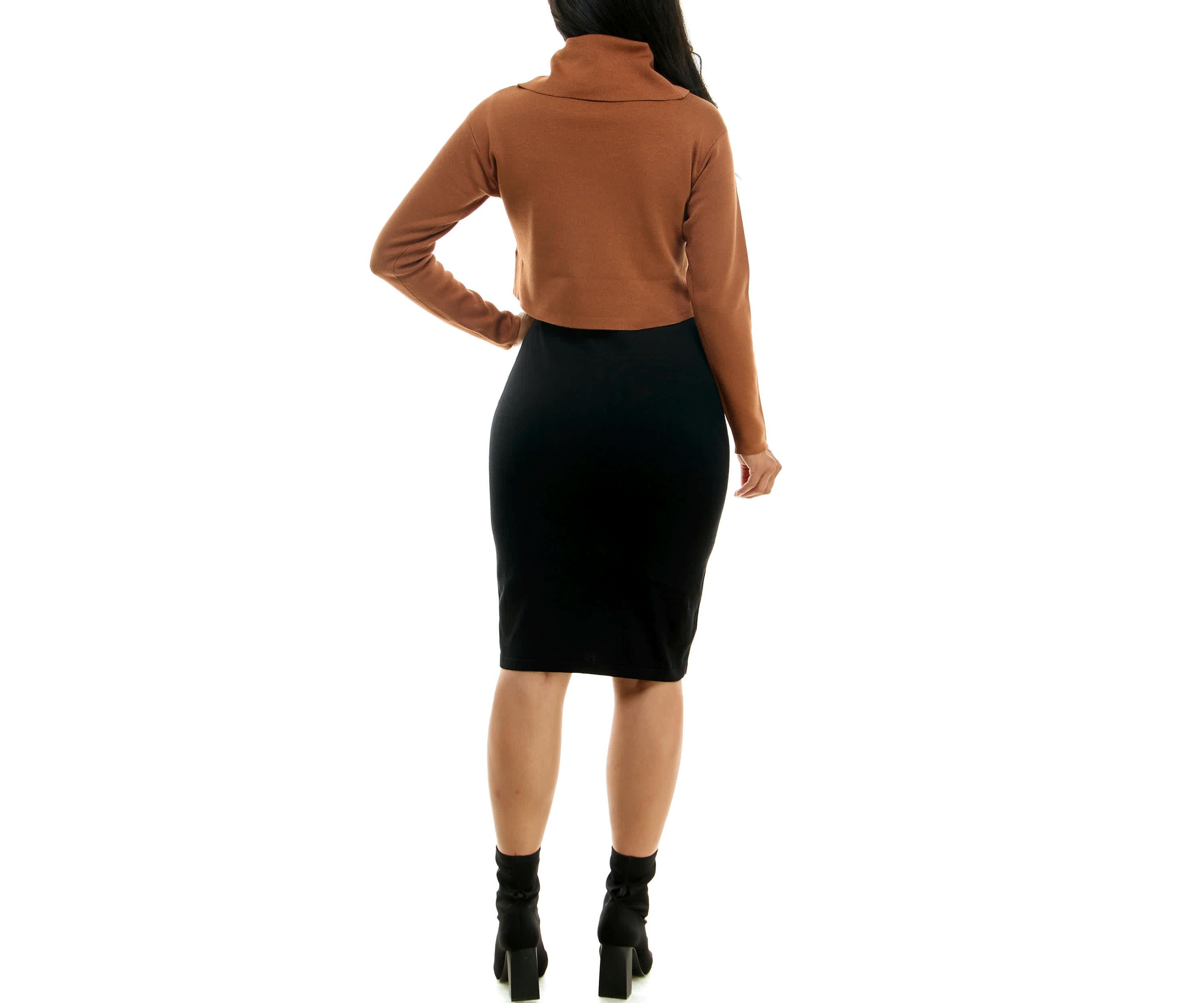 Cowl Neck Colorblock Dress