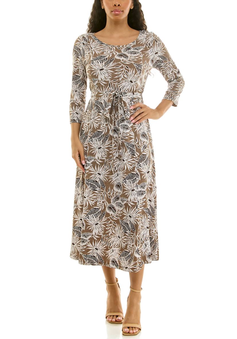 women's nina leonard print midi dress Women's Nina Leonard Print Midi Dress, Size: Small, Black