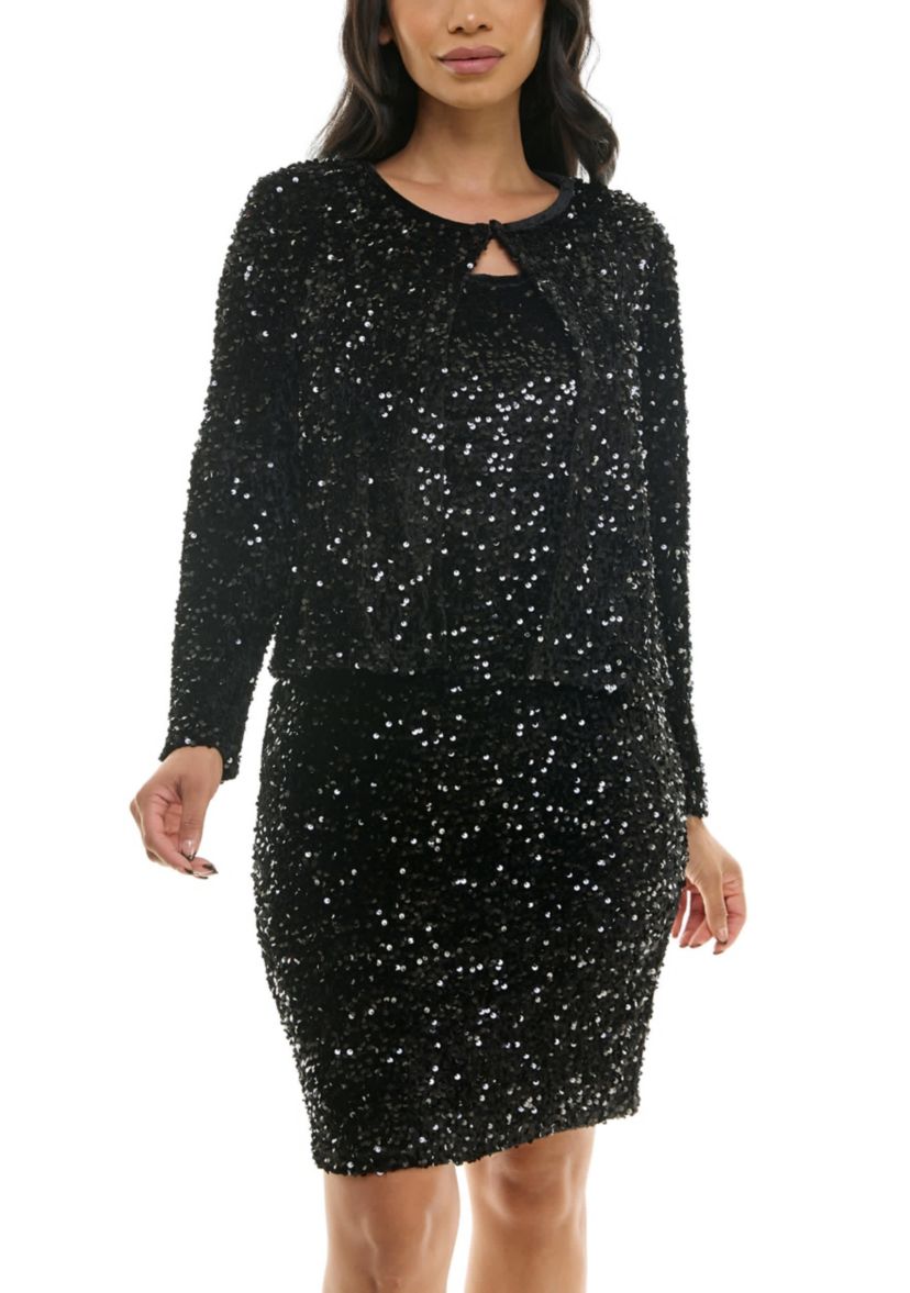2PC Sequin and Bolero Set