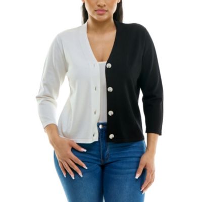 Nina Leonard Women's 3/4 Sleeve Colorblock