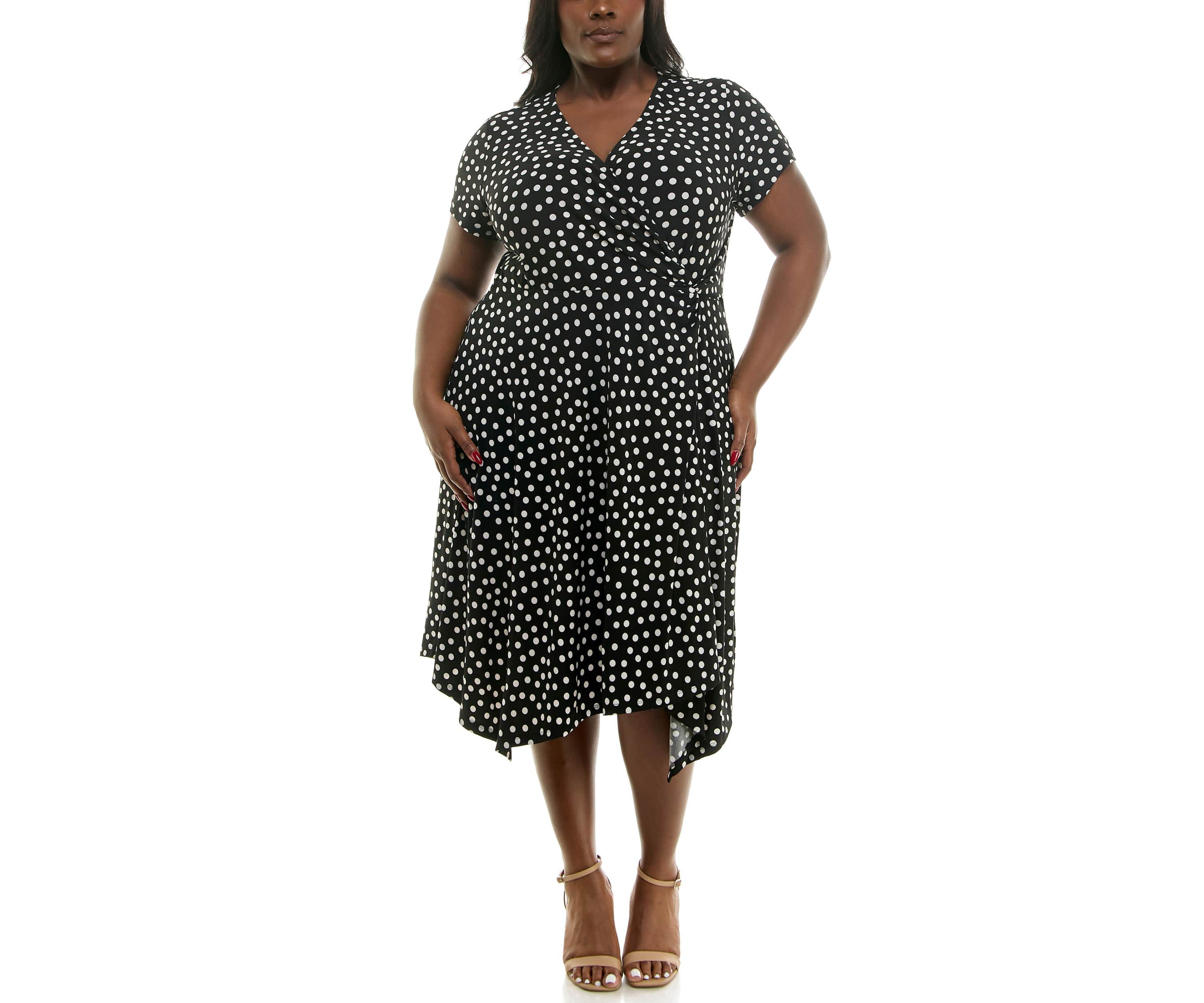 Surplice uneven hem dress