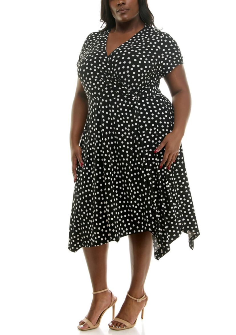 Surplice uneven hem dress