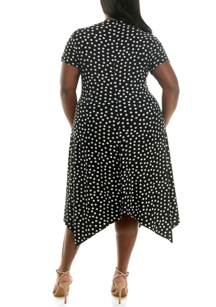 Surplice uneven hem dress