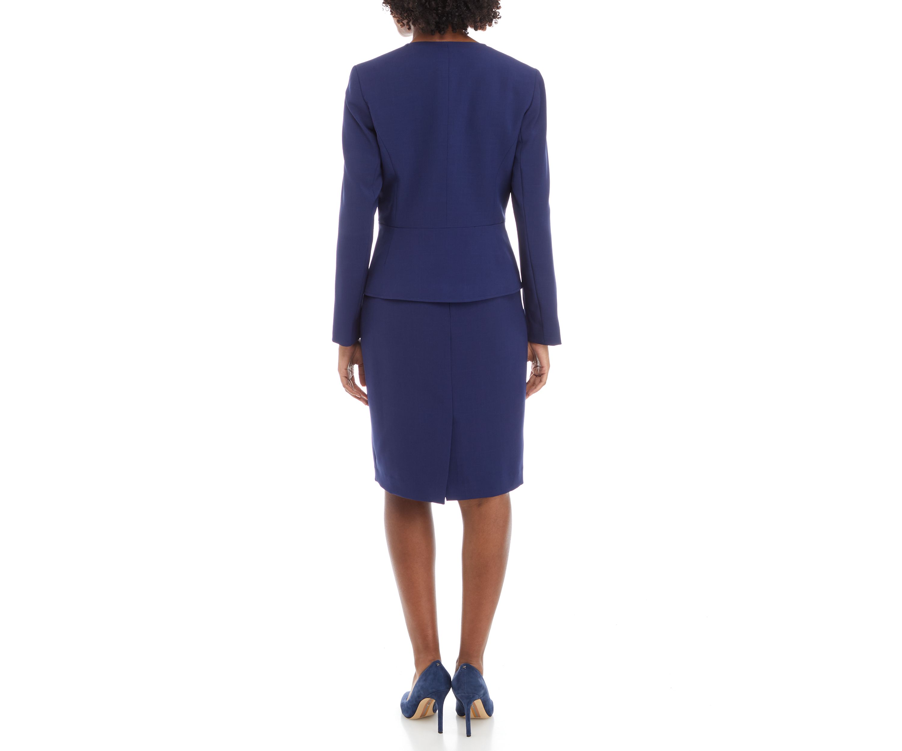 Womens Cardigan Jacket With Waist Seam and Sheath Dress Set
