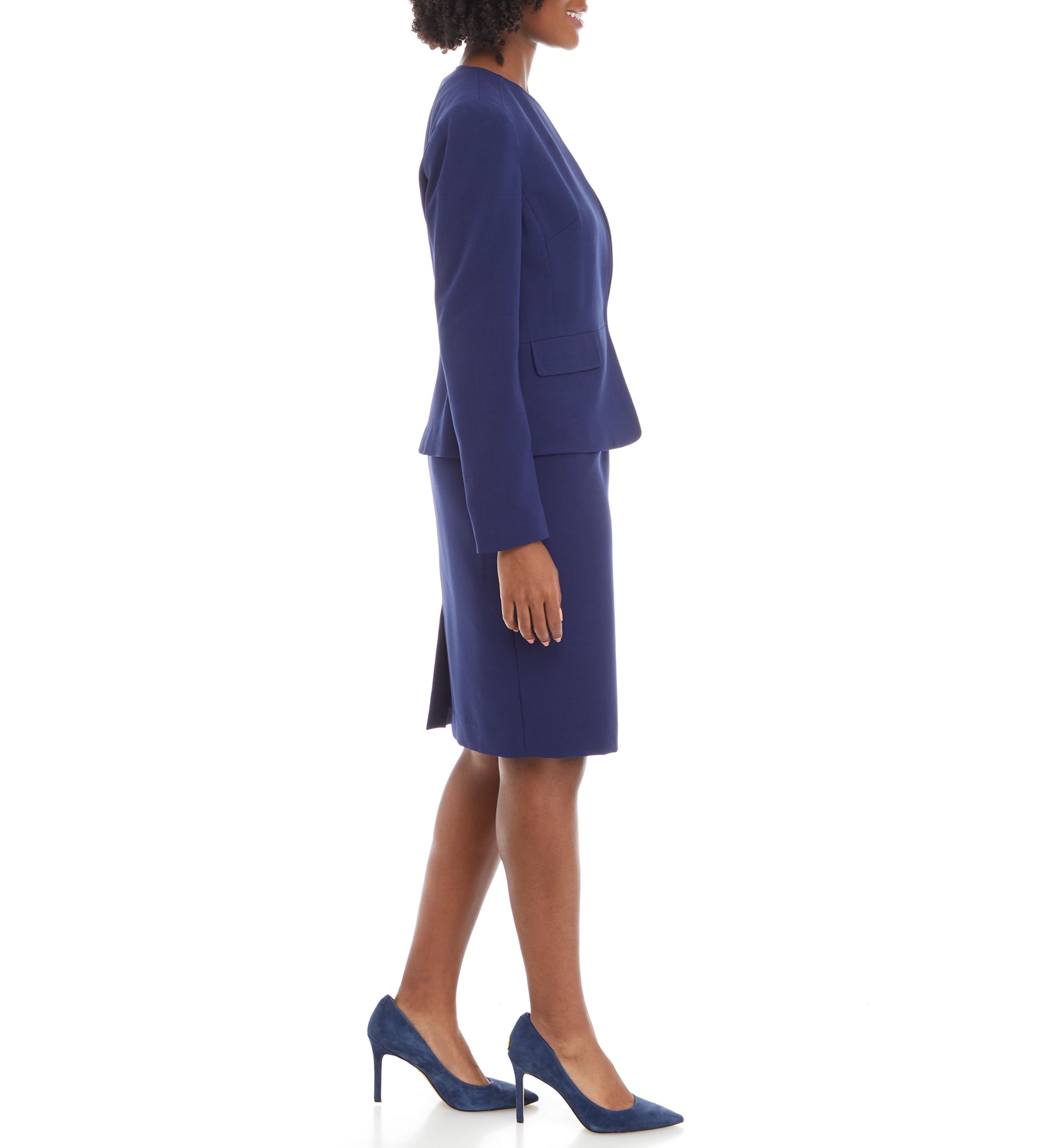 Womens Cardigan Jacket With Waist Seam and Sheath Dress Set