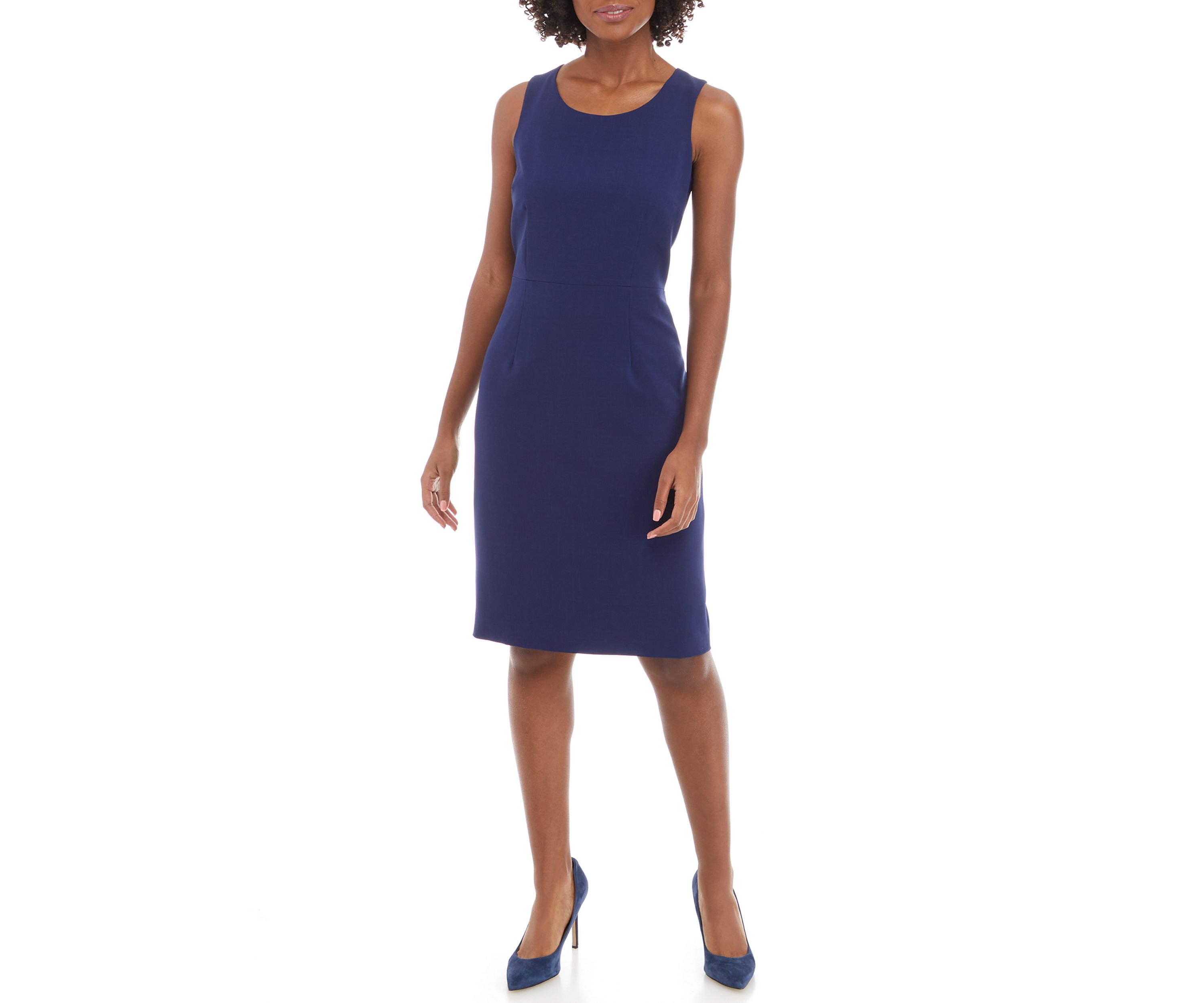 Womens Cardigan Jacket With Waist Seam and Sheath Dress Set