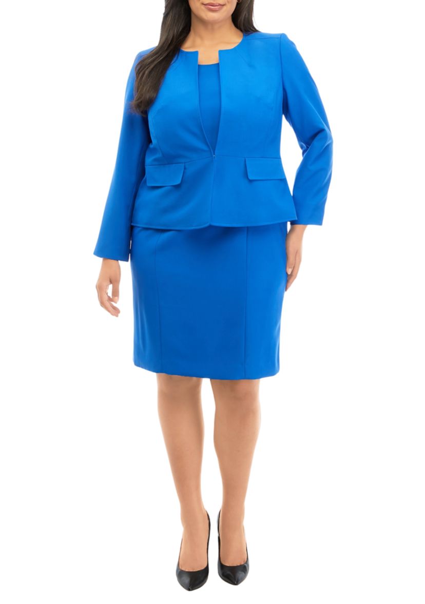 CREPE SEAMED CARDIGAN JKT & SHEATH DRESS